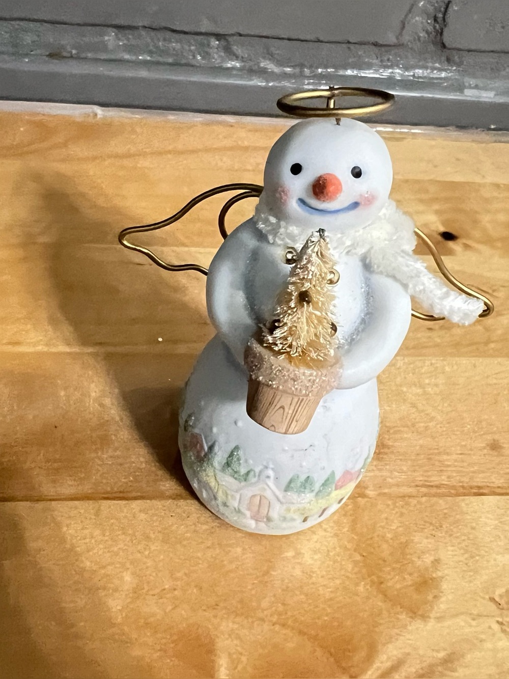 Hallmark Keepsake Snowtop Lodge Anna G. Halo Angel Snowmen Ornament 2011
